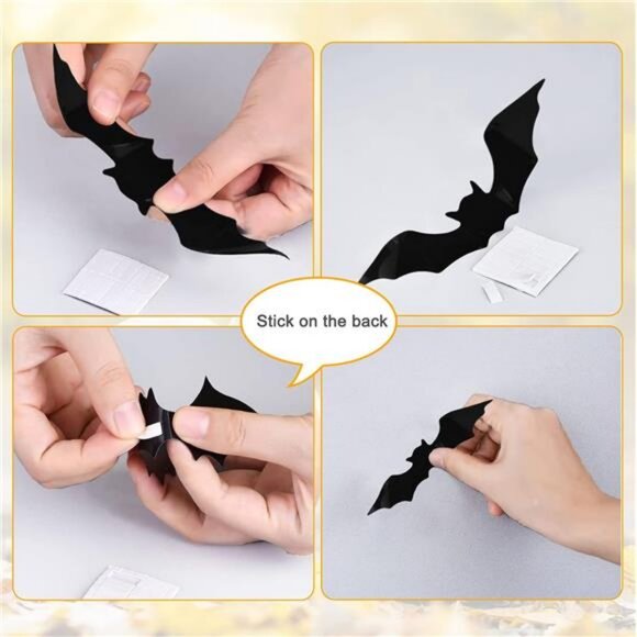 21 Pcs Halloween Decor Outdoor Set 3 Pcs Creepy Cloth, 16 Pcs 3D Bats Halloween - Picture 5 of 7